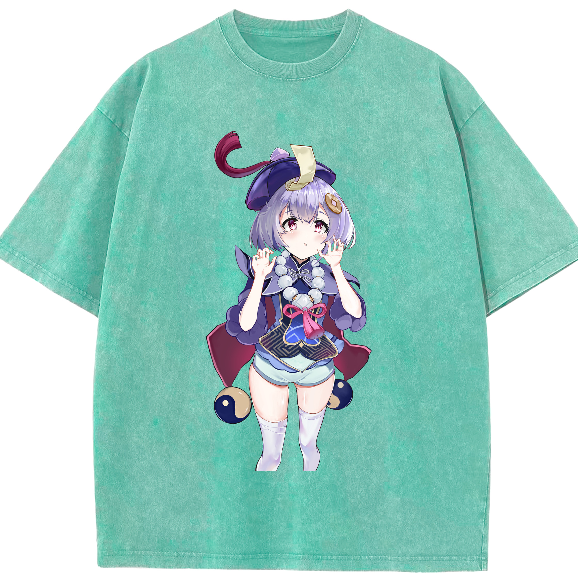 げんし神 七七 なな  genshin Nana 綿100% ヴィンテージ風 半袖Tシャツ（フロントプリント）